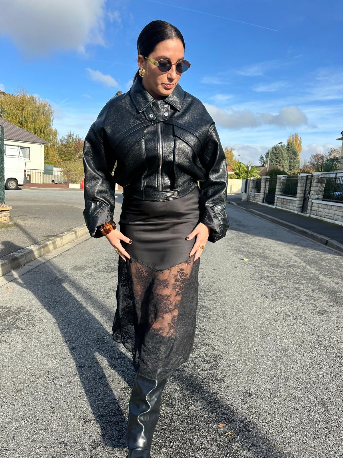 Veste similicuir Noir